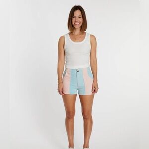 NWT Hammies Colorblock Women's Shorts Corduroy in Powder Blue/Pink Size 30